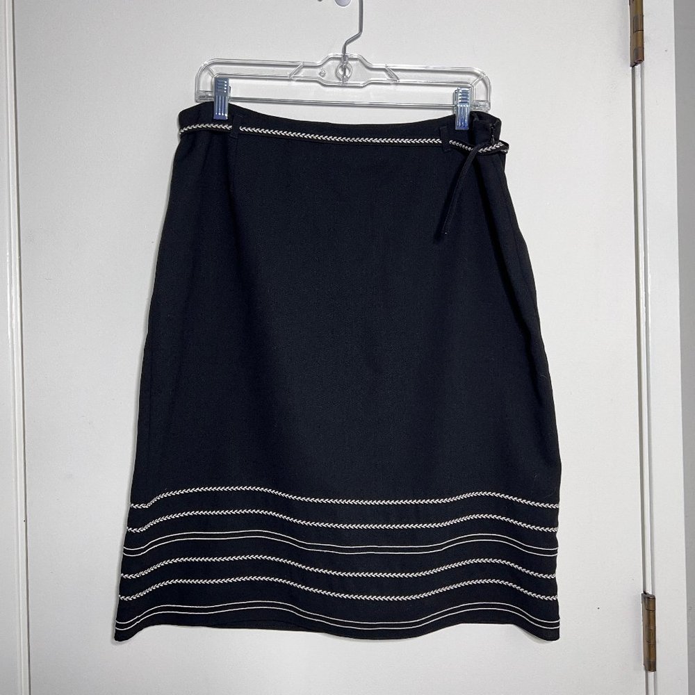 Ann Taylor LOFT Embroidered Wool Blend Skirt Women's Size 14